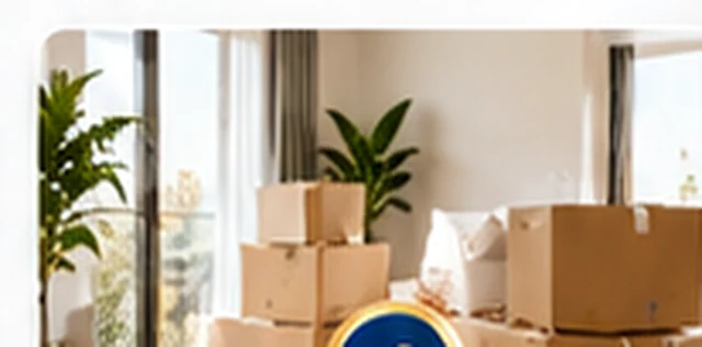 Tidy home with moving boxes illustration